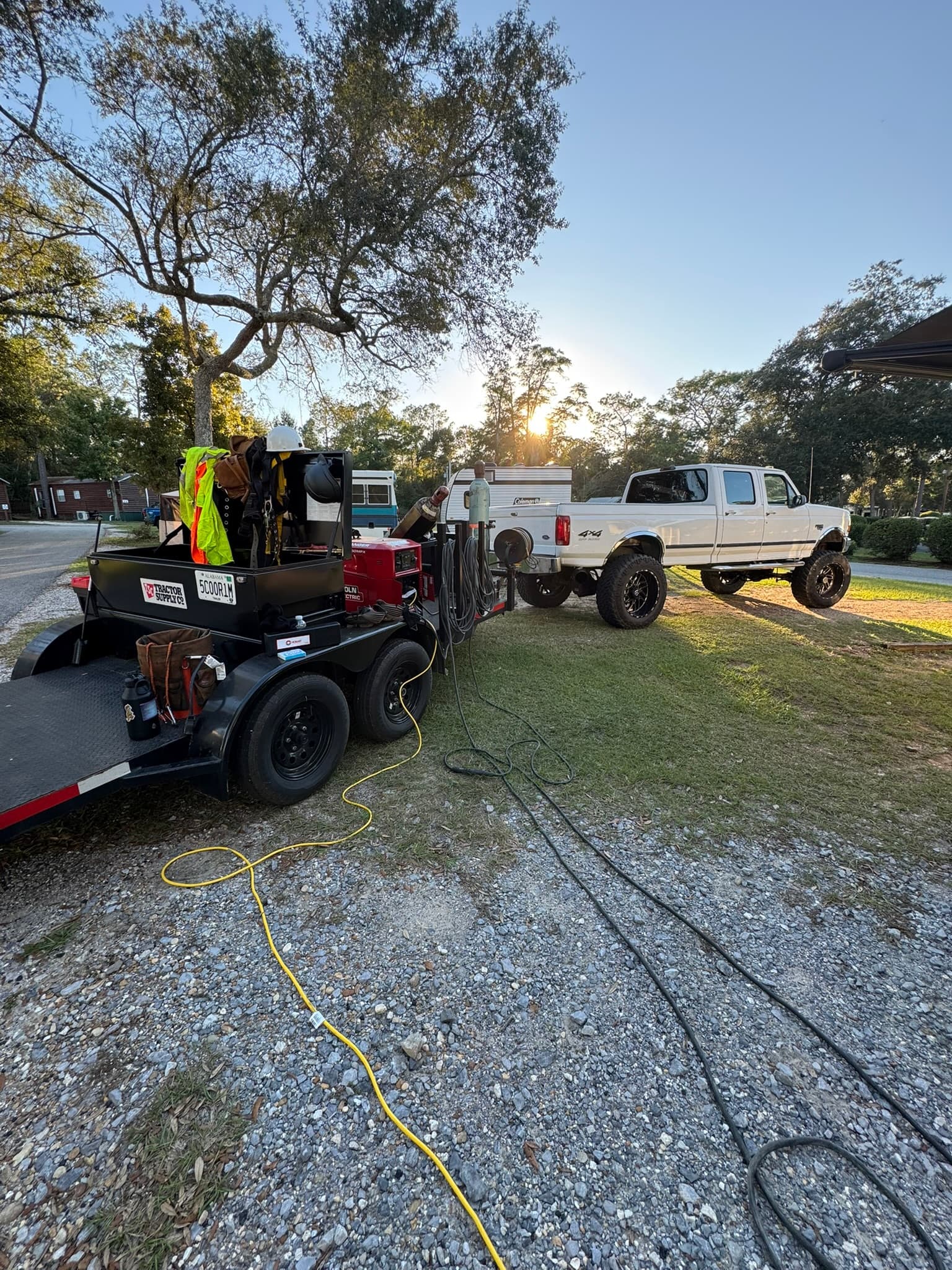 Residential welding rig setup