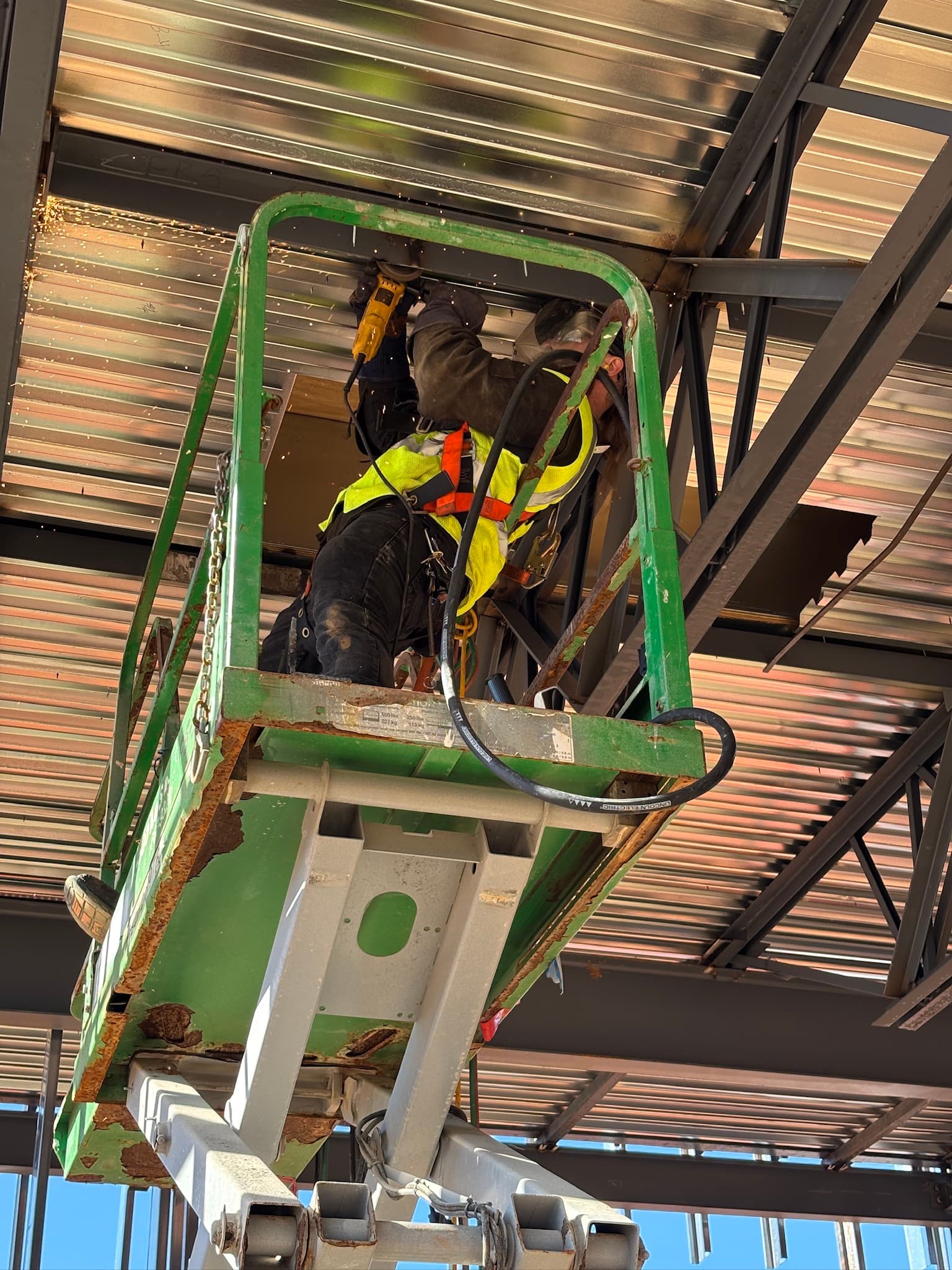 Elevated overhead installation work