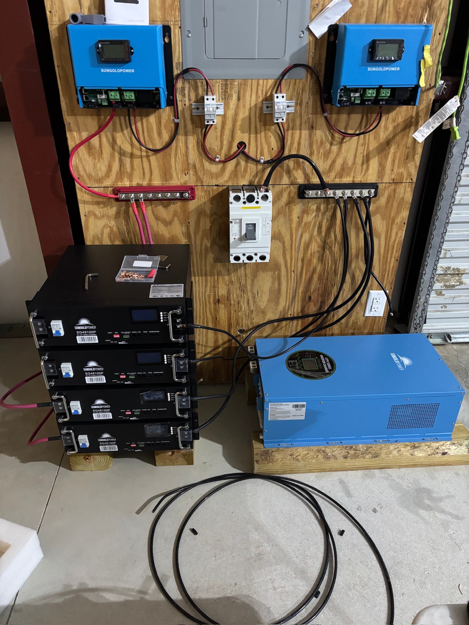 Solar panel system installation — charge controllers and inverter