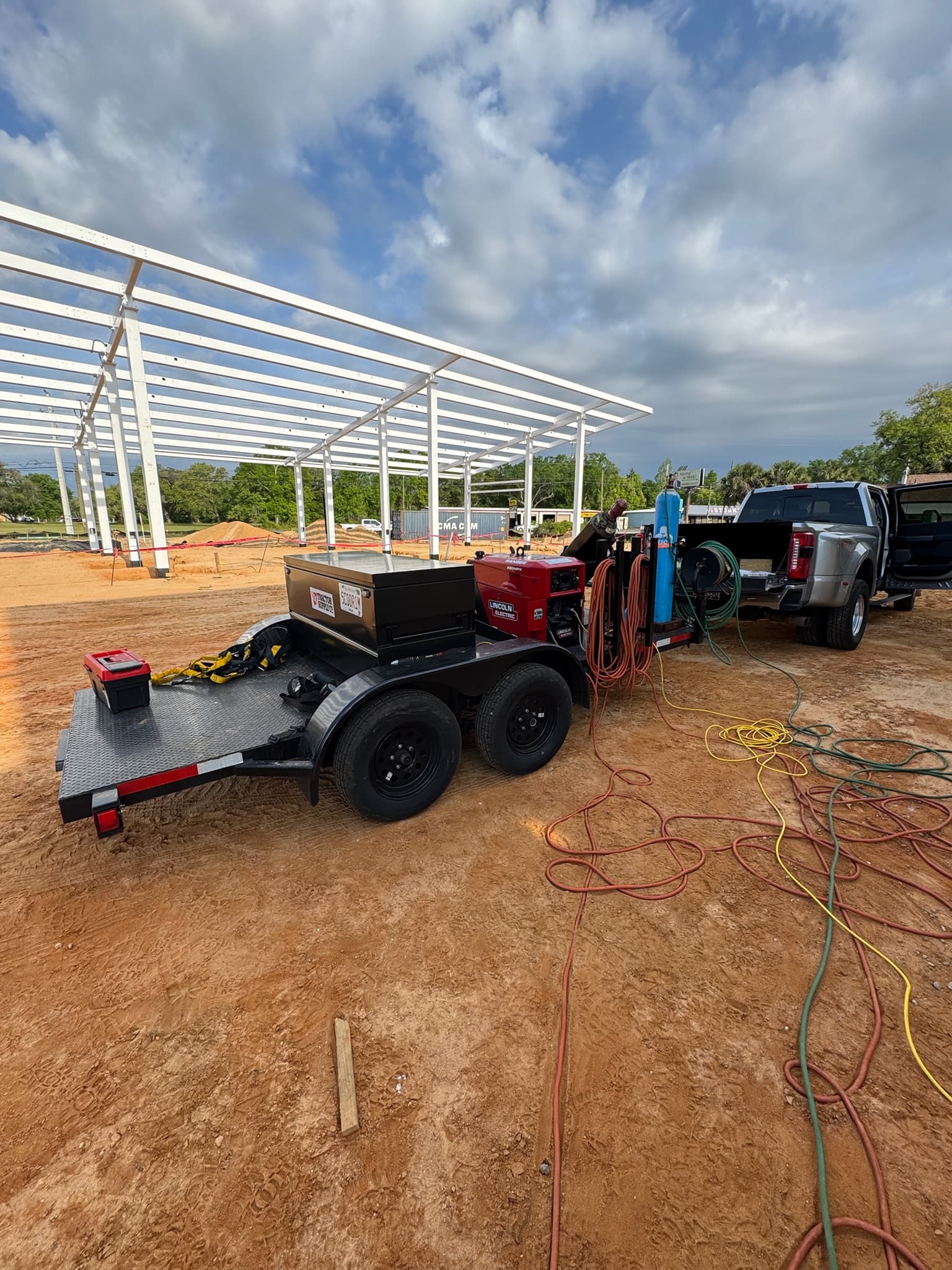 Welding rig on the job site
