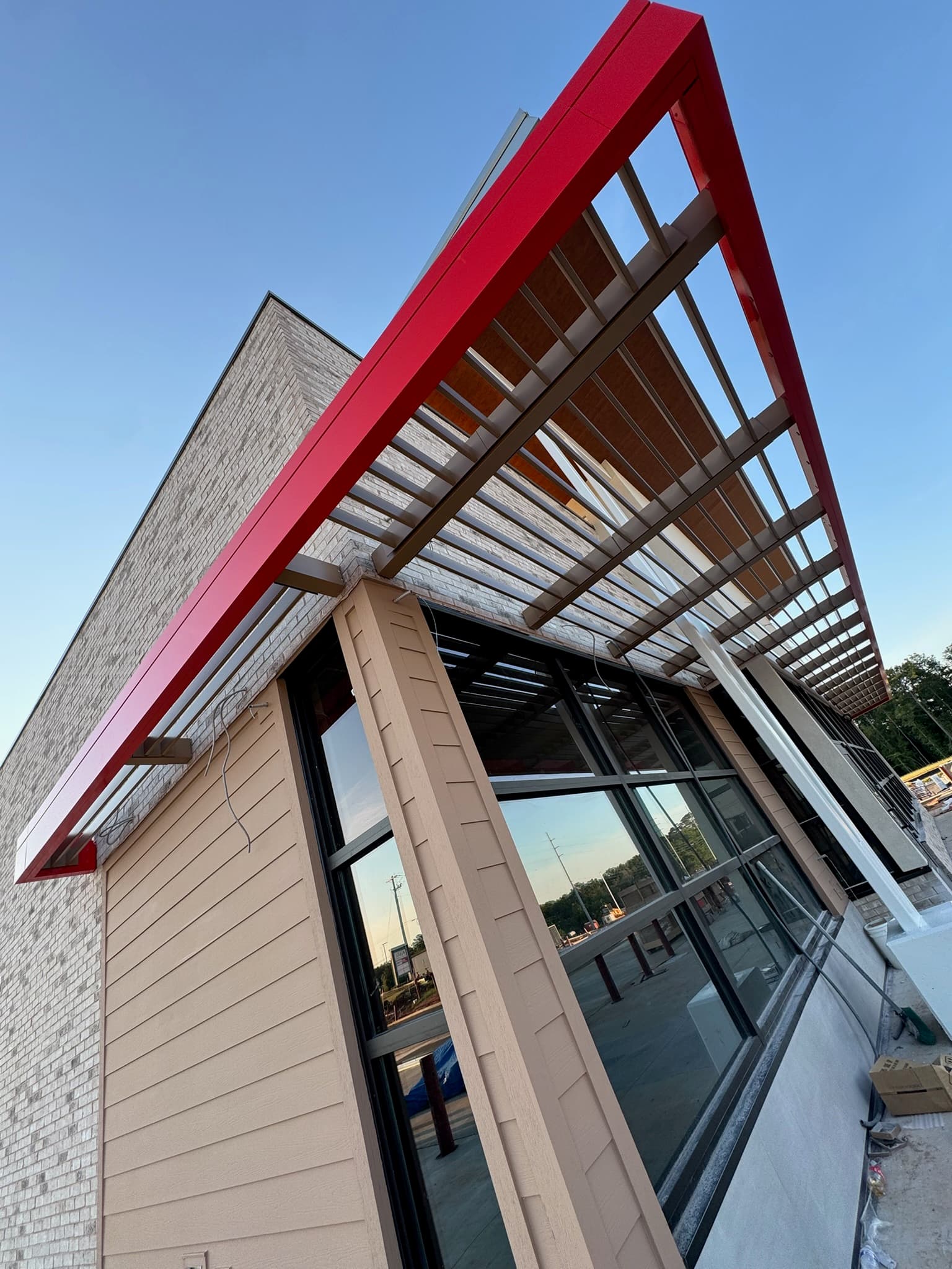 Commercial awning metalwork