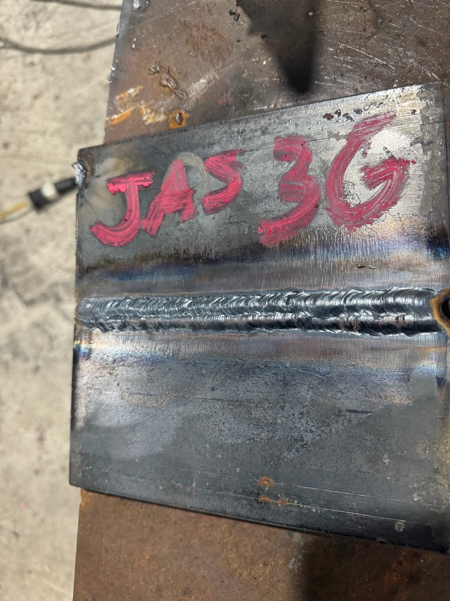 AWS 3G certification weld test