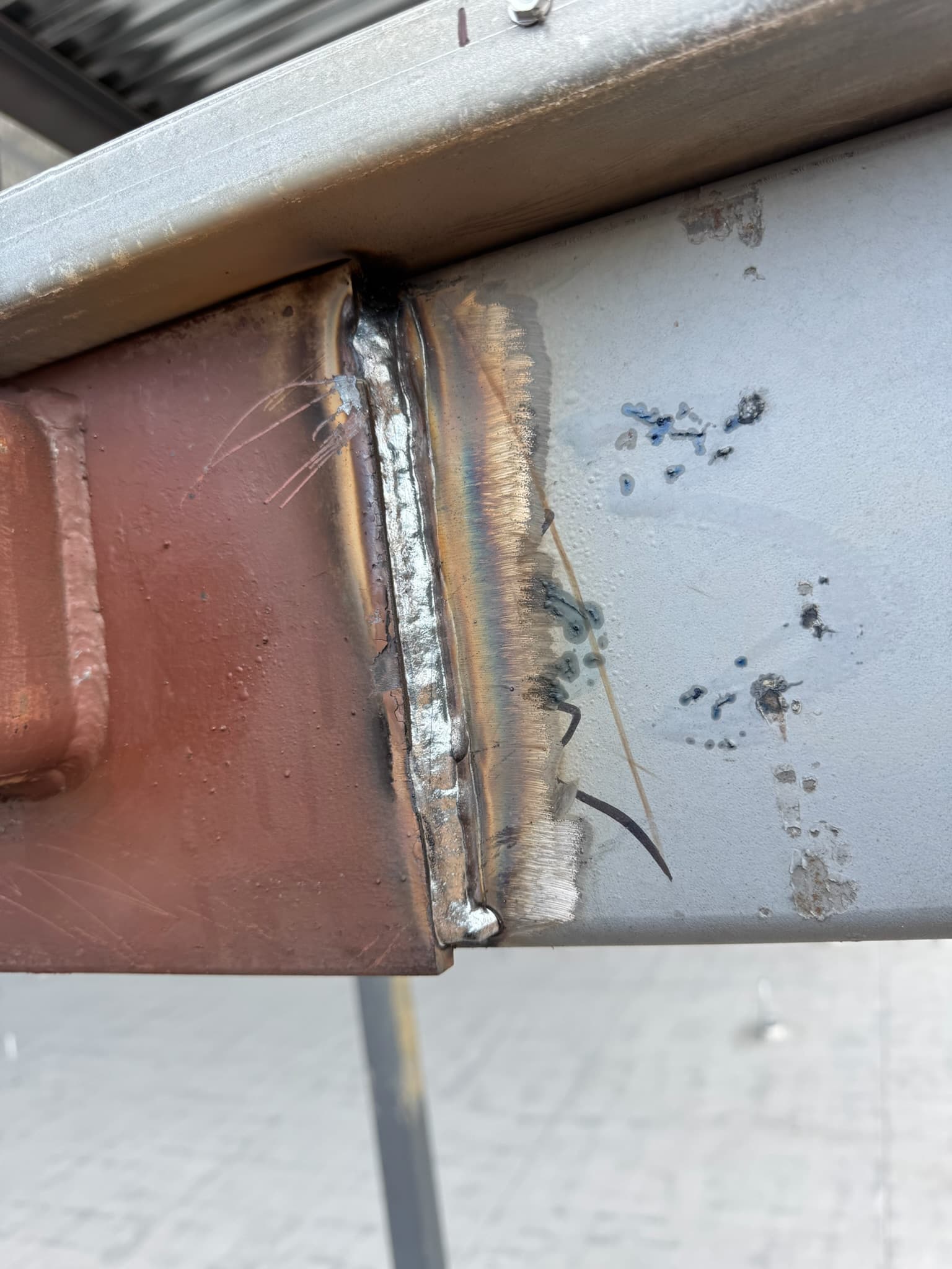 Weld joint closeup